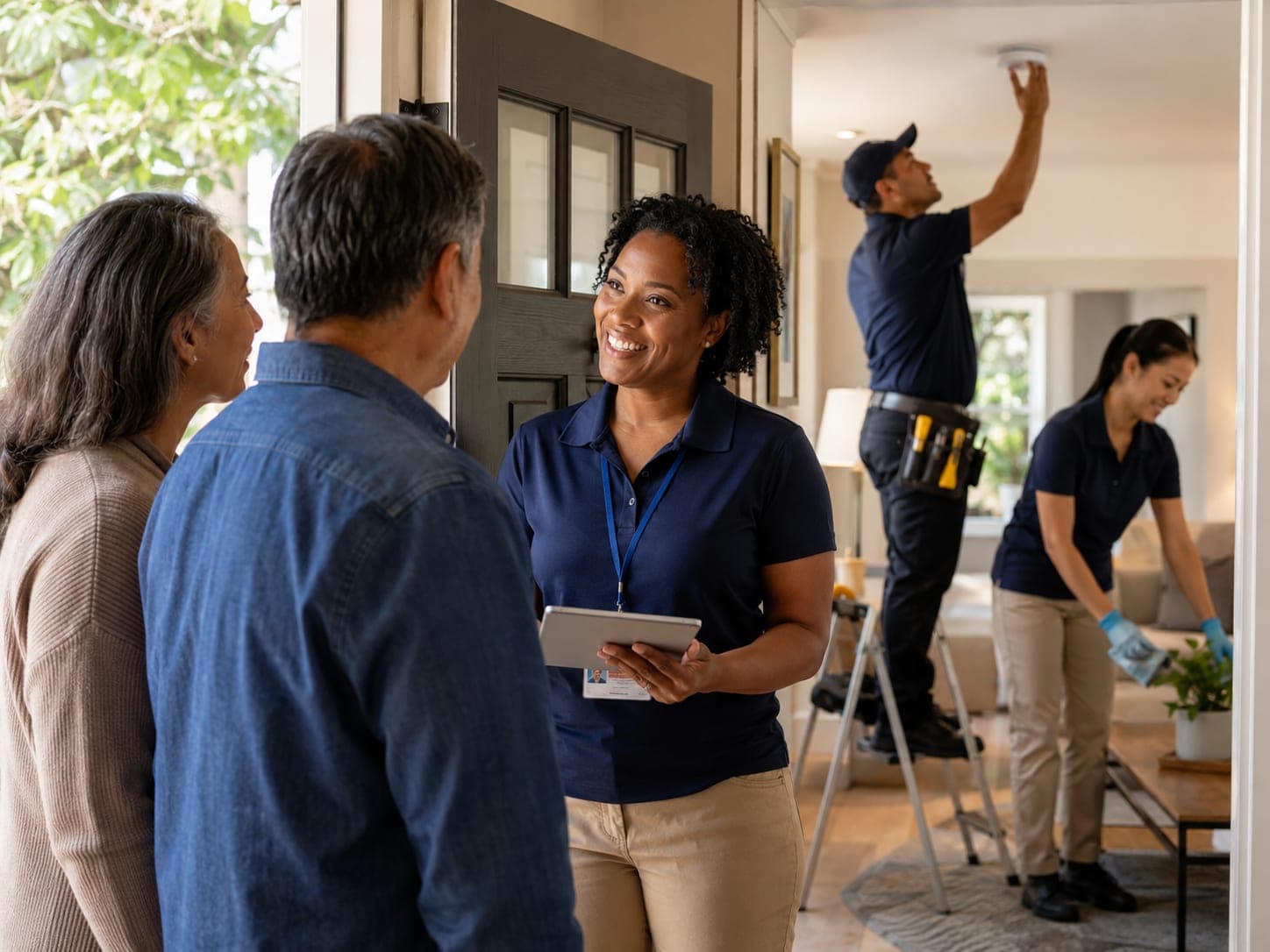 A team of vetted LivnSource providers working in a client's home